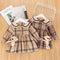 Baby Girl Plaid Long Sleeve Doll Neck Skirt